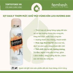 Xịt thơm, khử mùi vùng kín cao cấp Femfresh Deodorant Spay 125ml (Chai màu cam)