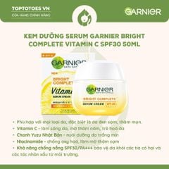 Kem dưỡng serum làm sáng da Garnier Bright Complete Vitamin C SPF30 50ml