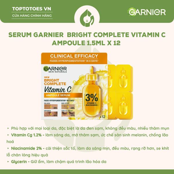 Serum Garnier Bright Complete Vitamin C Ampoule 1.5ml x 12
