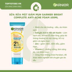 Sữa rửa mặt Garnier Bright Complete