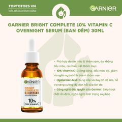 Serum Garnier Bright Complete 10% Vitamin C Overnight Booster 30ml