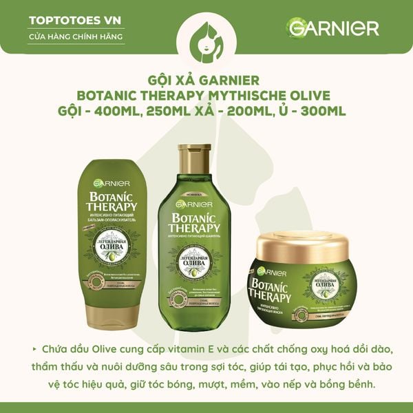 Gội xả ủ Garnier Botanic Therapy Mythische Olive