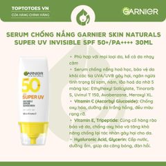 Serum chống nắng Garnier Skin Naturals Super UV Invisible Serum Sunscreen 30ml