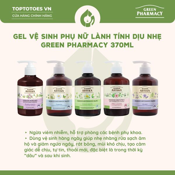Dung dịch vệ sinh phụ nữ dạng gel Green Pharmacy 370ml