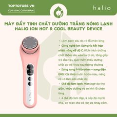 Máy đẩy tinh chất dưỡng trắng Halio Ion Hot & Cool Beauty Device - Màu Coral Limited Edition