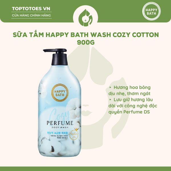 Sữa Tắm Happy Bath Perfume Body Wash 900g - Cozy Cotton