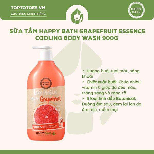 Sữa Tắm Happy Bath Essence Body Wash 900g - Grapefruit