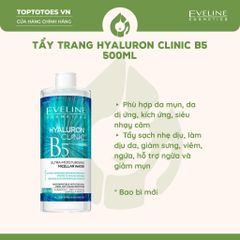 Nước tẩy trang Eveline Hyaluron Clinic B5 Puridetox 500ml