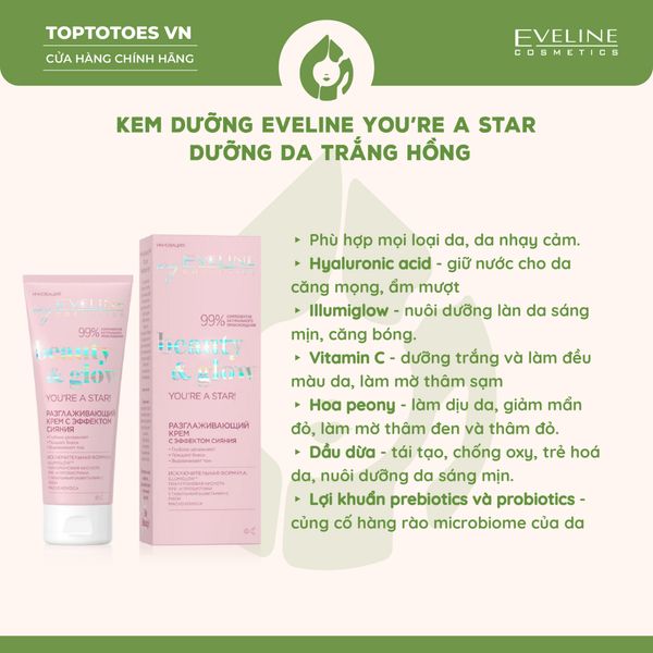 Kem dưỡng Eveline Beauty & Glow You're A Star! 75ml