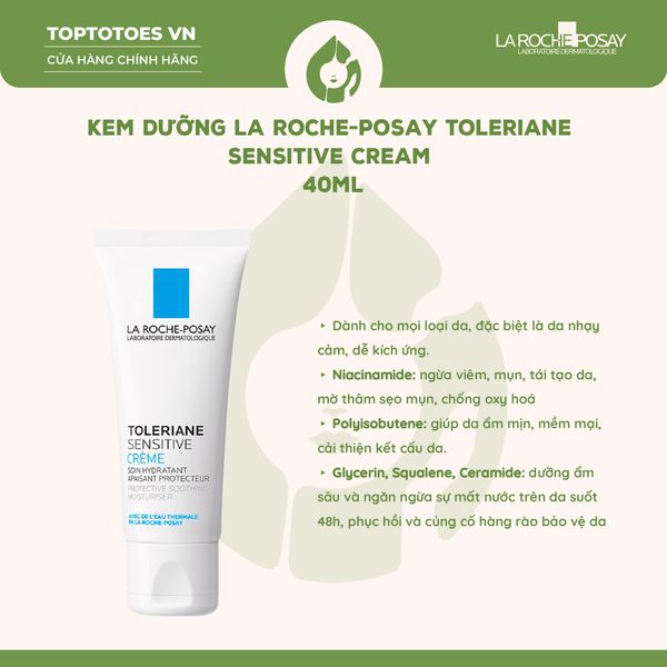 Kem dưỡng ẩm La Roche-Posay Toleriane Sensitive Crème 40ml