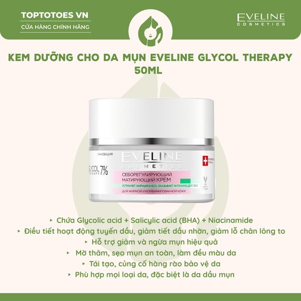 Kem dưỡng Eveline Glycol Therapy 7% 50ml