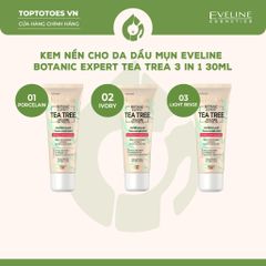 Kem nền cho da dầu mụn Eveline Botanic Expert Tea Tree 3 In 1 30ml