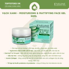 Kem dưỡng Eveline Organic Aloe + Collagen 3in1 50ml