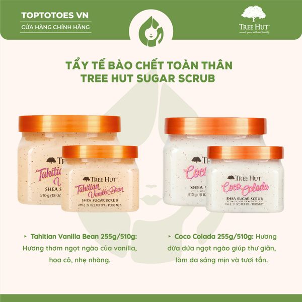 Tẩy da chết cơ thể Tree Hut Shea Sugar Scrub 255g - Coco Colada