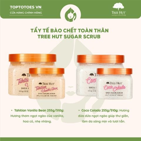 Tẩy da chết cơ thể Tree Hut Shea Sugar Scrub 510g - Coco Colada