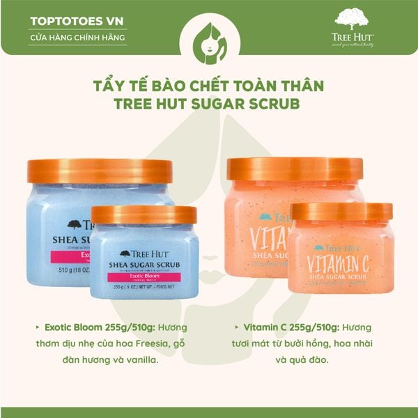 Tẩy da chết cơ thể Tree Hut Shea Sugar Scrub 510g - Exotic Bloom