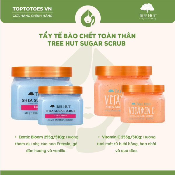 Tẩy da chết cơ thể Tree Hut Shea Sugar Scrub 510g - Vitamin C