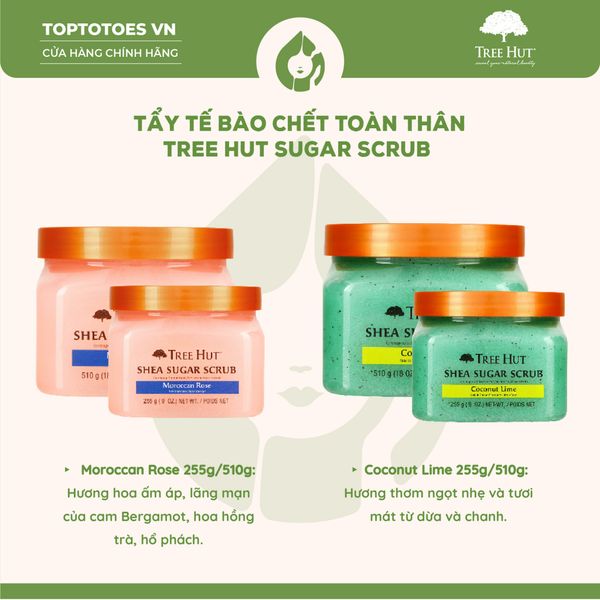 Tẩy da chết cơ thể Tree Hut Shea Sugar Scrub 510g - Moroccan Rose