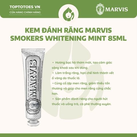 Kem đánh răng Marvis 85ml - Smokers Whitening Mint