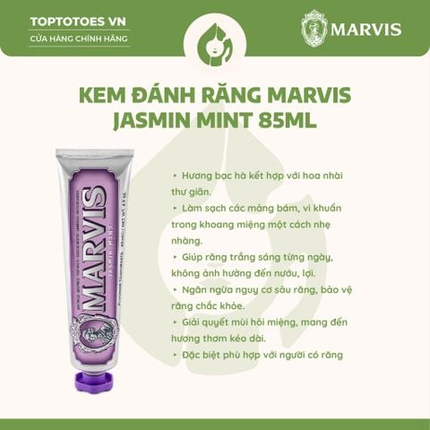 Kem đánh răng Marvis 85ml - Jasmin Mint (màu tím)