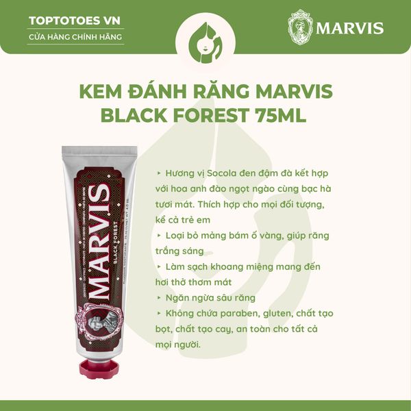 Kem đánh răng Marvis 85ml - Black Forest (màu đỏ đen)