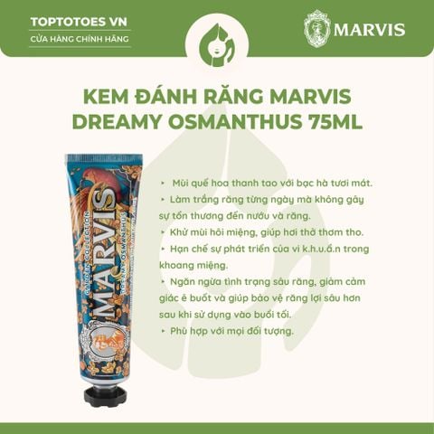 Kem đánh răng Marvis 75ml - Dreamy Osmanthus (Con chim)