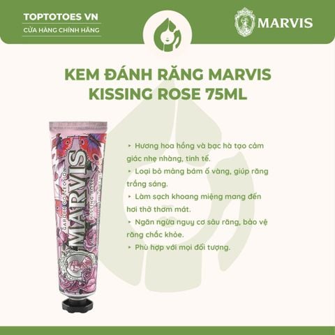 Kem đánh răng Marvis 75ml - Kissing Rose (Hoa hồng)