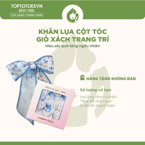 (Hàng tặng - không bán) Khăn lụa cột tóc giỏ xách trang trí