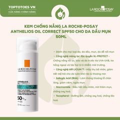Kem chống nắng dạng gel La Roche-Posay Anthelios Oil Correct SPF50 - 50ml