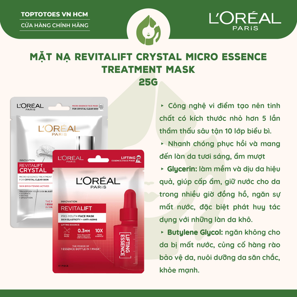Mặt nạ L'Oreal Paris Revitalift Crystal Micro-Essence Treatment Mask 25g