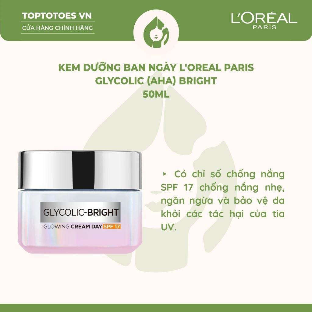 Kem dưỡng ngày/đêm L'Oreal Paris Glycolic (AHA) Bright