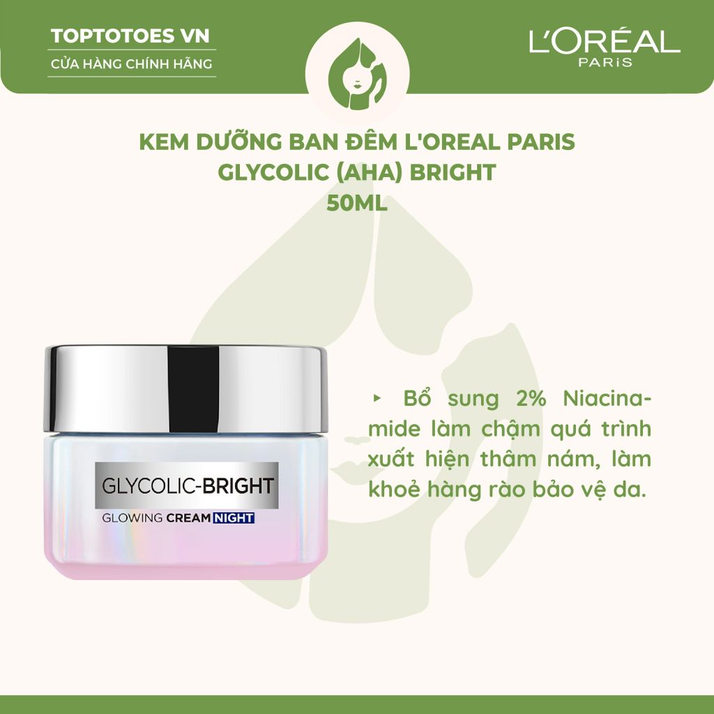 Kem dưỡng ngày/đêm L'Oreal Paris Glycolic (AHA) Bright
