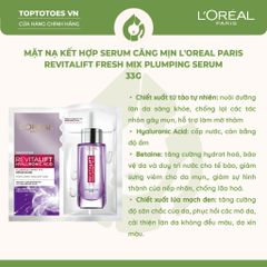 Mặt nạ L'Oreal Paris Pure Hyaluronic Acid Plumping Fresh Mix Serum Mask 33g