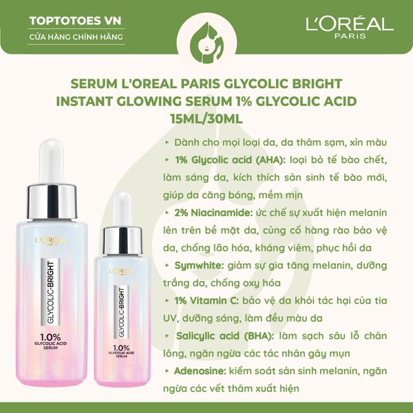 Serum L'Oreal Paris Glycolic Bright 1.0% Glycolic Acid