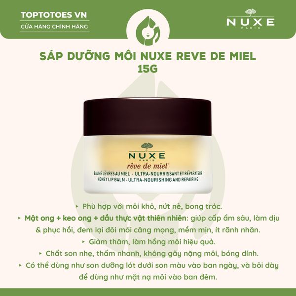 Sáp dưỡng môi Nuxe Reve De Miel Honey Lip Balm 15g