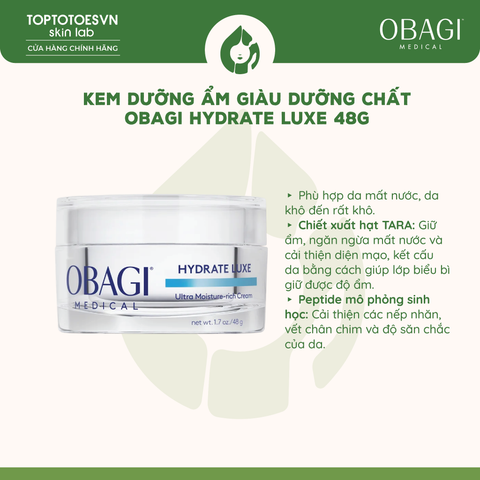 Kem Dưỡng Ẩm Giàu Dưỡng Chất Và Phục Hồi Chuyên Sâu Obagi Hydrate Luxe Moisture-Rich Cream