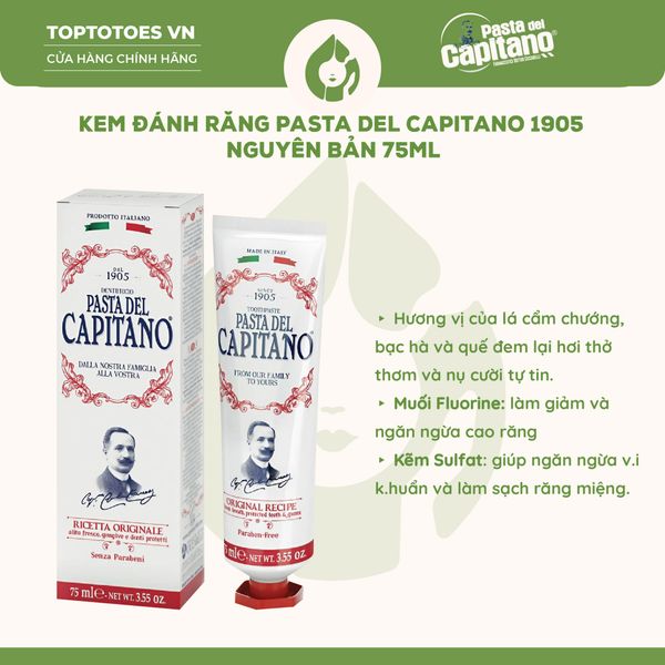 Kem đánh răng Capitano 1905 75ml - Sensitive (Chống ê buốt)