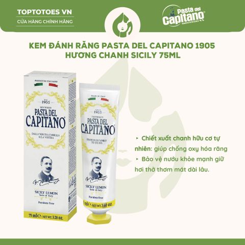 Kem đánh răng Capitano 1905 75ml - Sicily Lemon (Vị chanh)