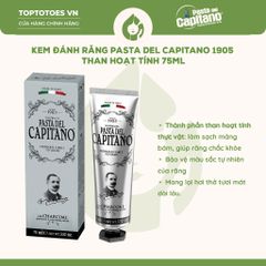 Kem đánh răng Capitano 1905 75ml - Charcoal (Than hoạt tính)