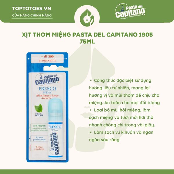Xịt thơm miệng Pasta del Capitano Mouth Spray 15ml