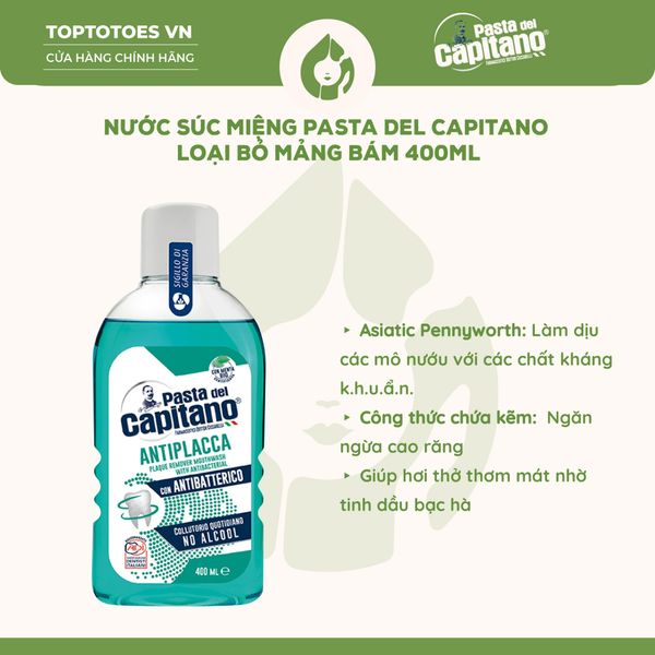Nước súc miệng Pasta del Capitano 400ml - Loại bỏ mảng bám