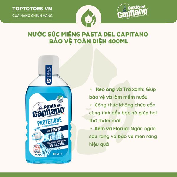 Nước súc miệng Pasta del Capitano 400ml - Bảo vệ toàn diện