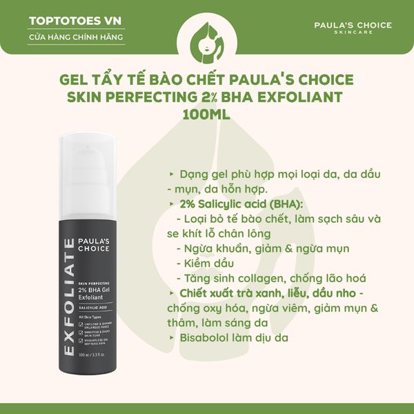 Gel tẩy tế bào chết Paula's Choice 2% BHA Skin Perfecting Exfoliant 100ml