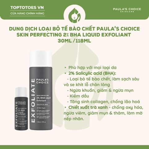 Dung dịch tẩy tế bào chết Paula's Choice 2% BHA Skin Perfecting Liquid Exfoliant