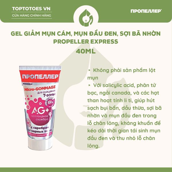 Gel trị mụn cám, mụn đầu đen Propeller SOS Silver Matte