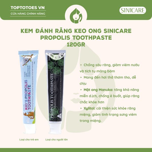 Kem đánh răng keo ong Sinicare Propolis Toothpaste 120g