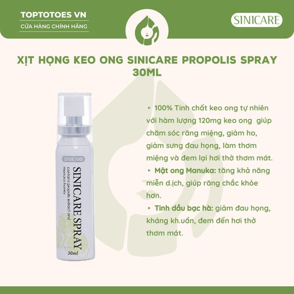 Xịt họng keo ong Sinicare Propolis Spray 30ml