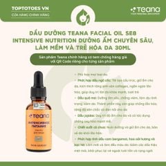 Dầu dưỡng Teana Facial Oil SE8 Intensive Nutrition dưỡng ẩm chuyên sâu, làm mềm và trẻ hóa da 30ml