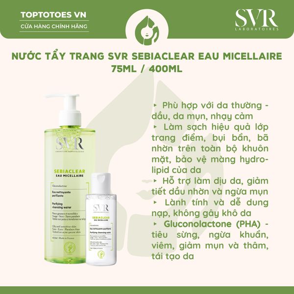 Nước tẩy trang SVR Sebiaclear Eau Micellaire