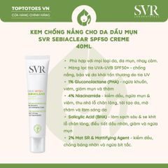 Kem chống nắng SVR Sebiaclear SPF50 Creme 40ml